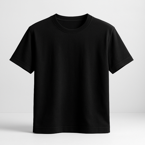t shirt black on white grey screen